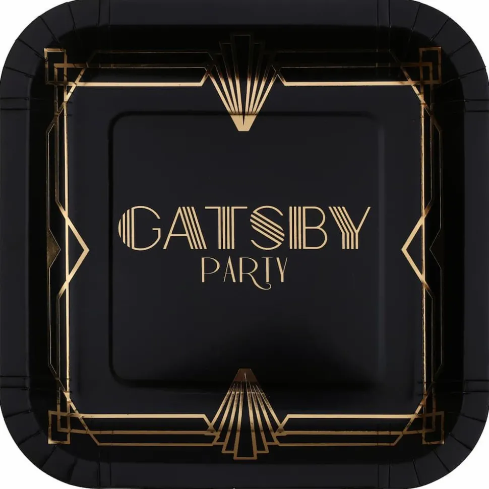 Gatsby tallerken sort, 10stk