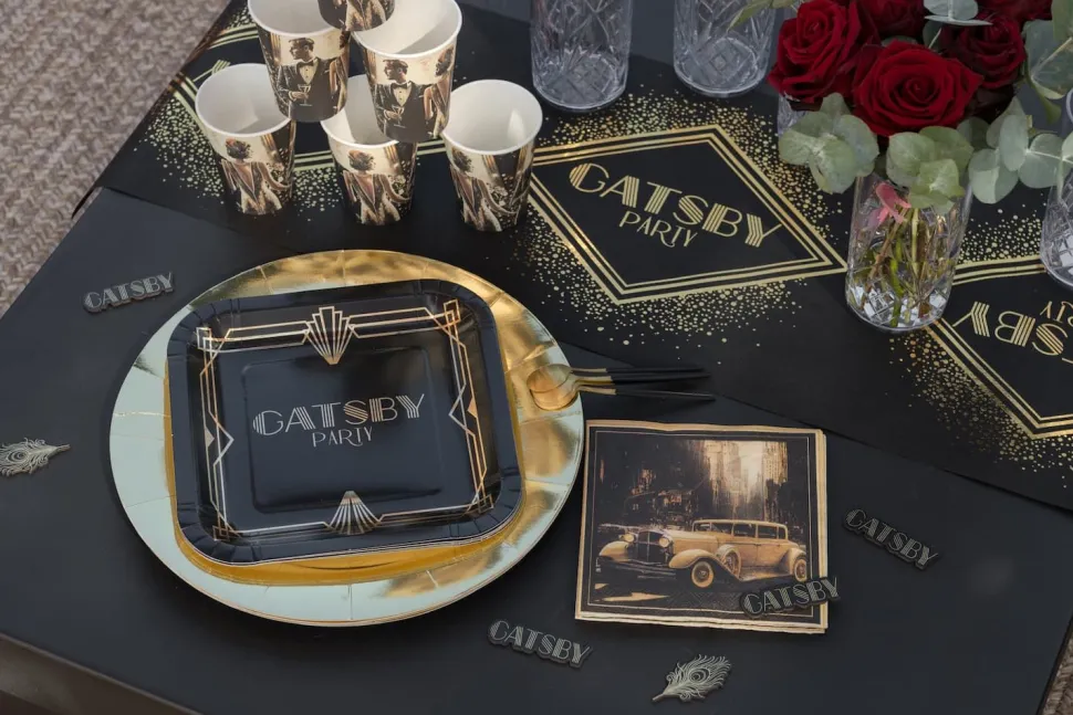 Gatsby tallerken sort, 10stk