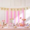 Girlander i Stoff Happy Birthday Rosa, 3 m