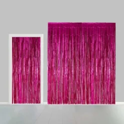 Glittergardin Hot Pink, 100 x 240 cm