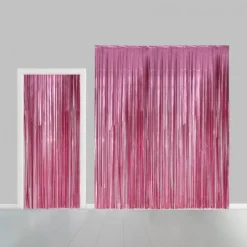 Glittergardin Lysrosa, 100 x 240 cm