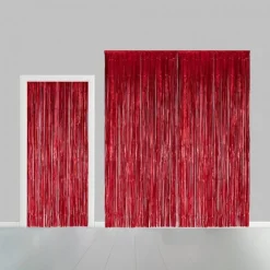 Glittergardin Rød, 100 x 240 cm