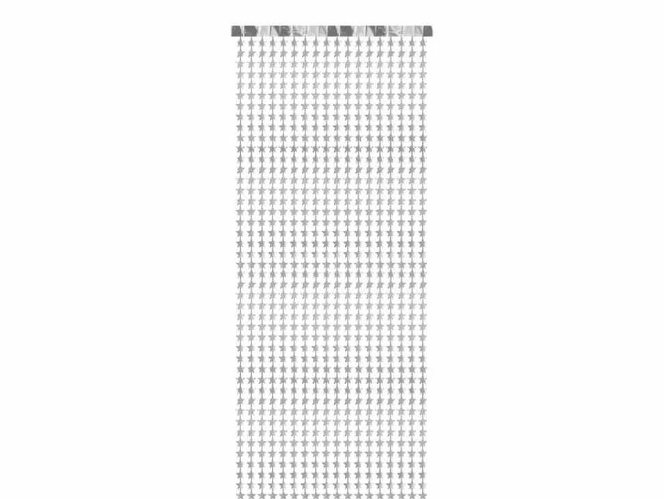 Glittergardin Sølv Stjerner, 100 x 245 cm