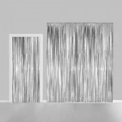 Glittergardin Sølv, 100 x 240 cm