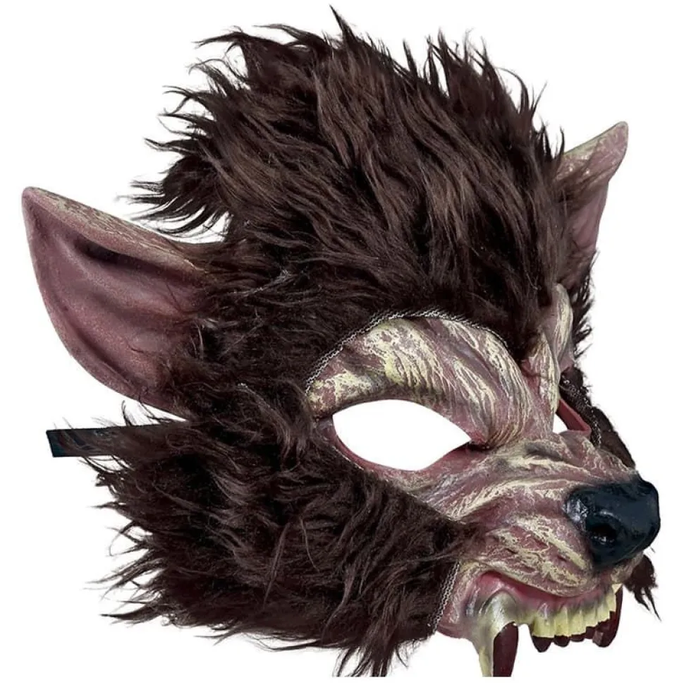 Halvmaske Brun Ulv, lateks