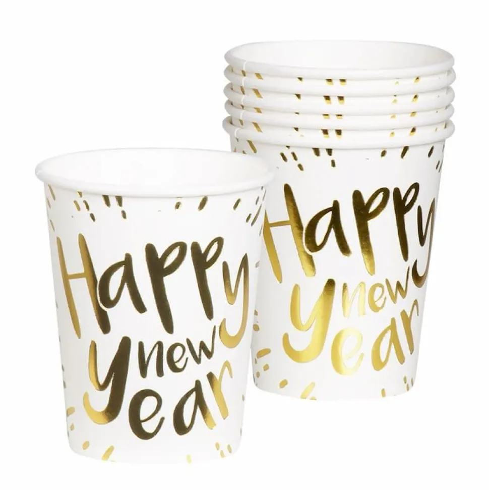 Happy New Year Pappkrus 6 stk