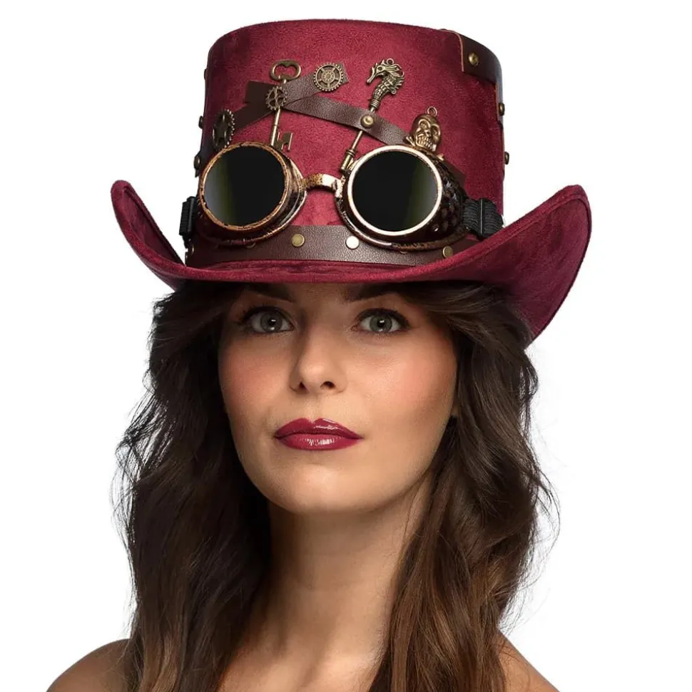 Hatt Keypunk, Burgunder med Briller