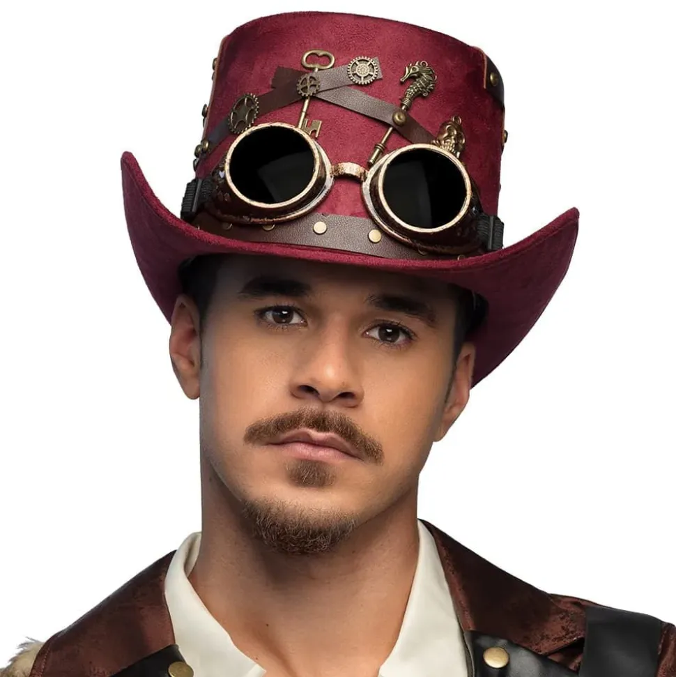 Hatt Keypunk, Burgunder med Briller