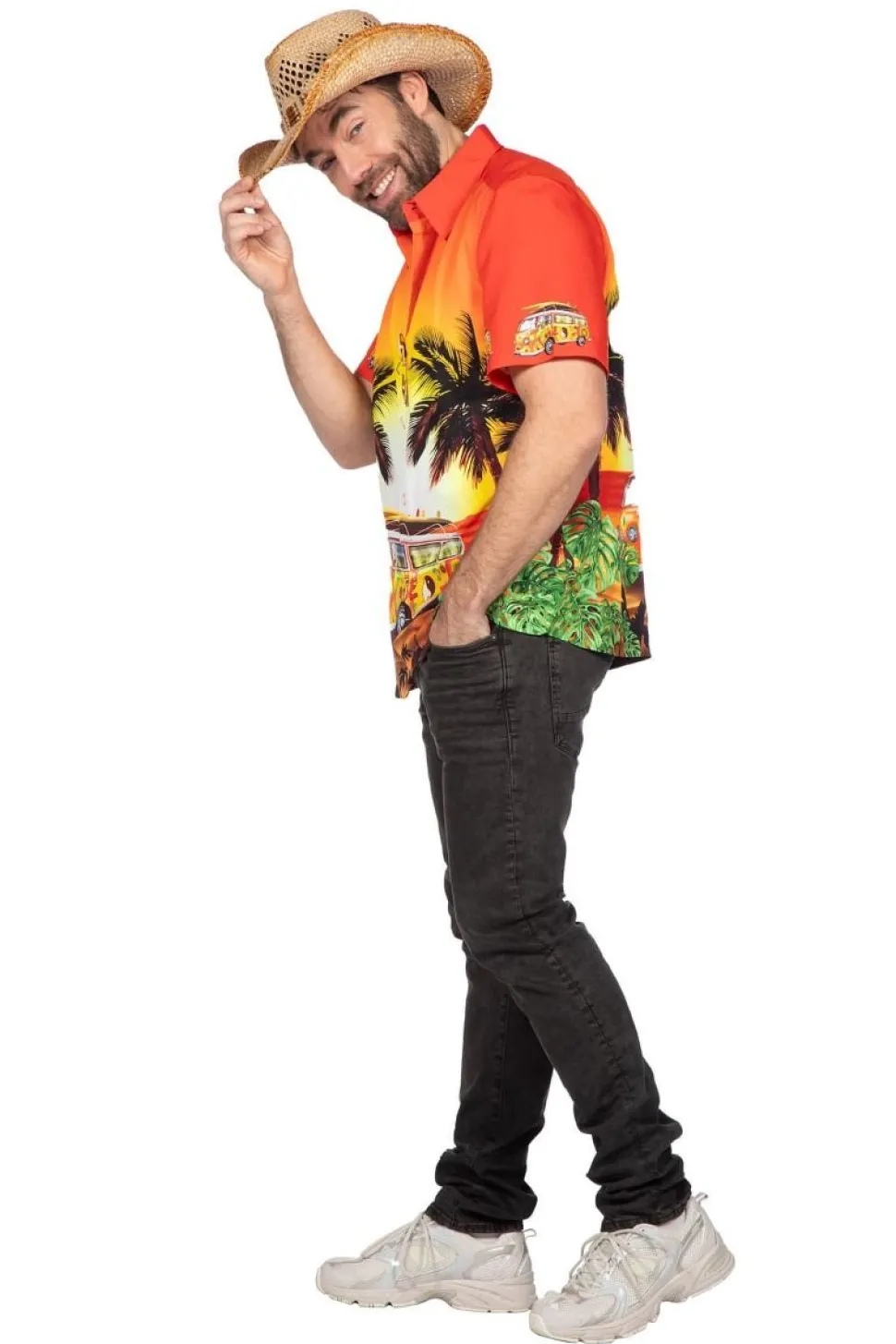 Hawaii Skjorte Hippie Van Oransje