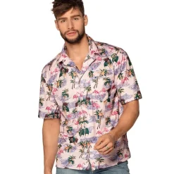 Hawaiiskjorte Vintage Flamingo