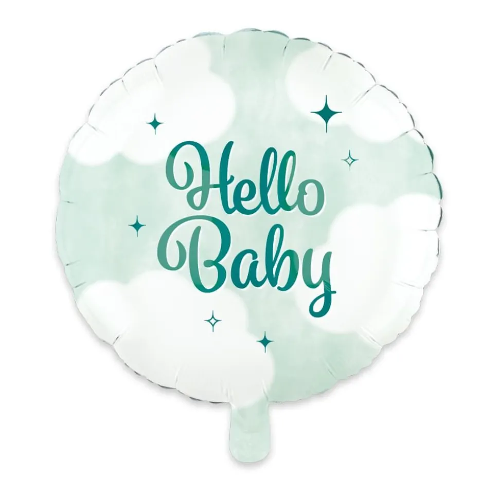 Hello Baby Skyer Babyshower Folieballong, 45cm