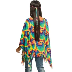 Hippie Tie Dye Poncho og hårbånd