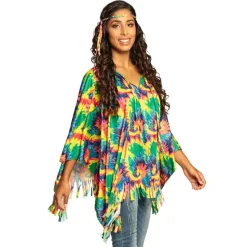 Hippie Tie Dye Poncho og hårbånd