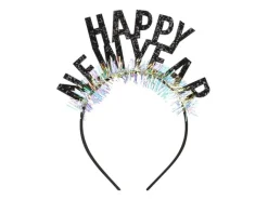 Hårbøyle Happy New Year Sort
