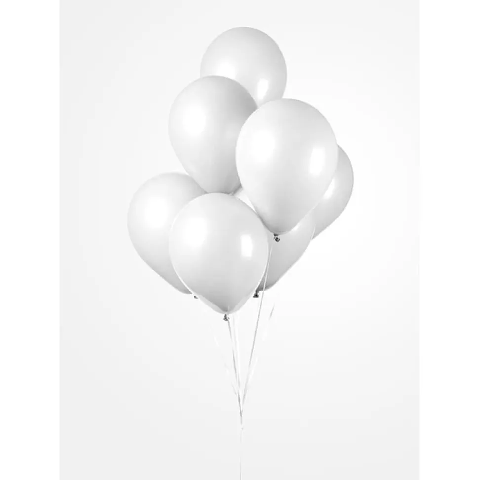 Hvite Ballonger, 30 cm, 10 stk.