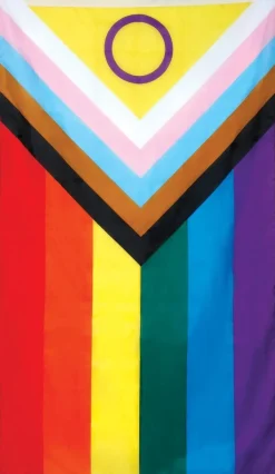 Inkluderende Pride regnbueflagg, 90 x 150 cm