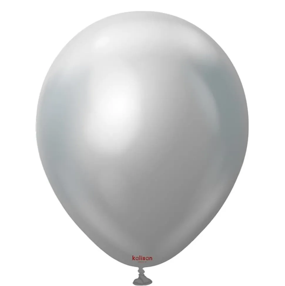 Kalisan Lateksballonger Mirror Silver, 30 cm, 10 stk