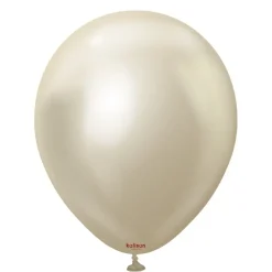 Kalisan Lateksballonger Mirror White Gold, 30 cm, 10 stk