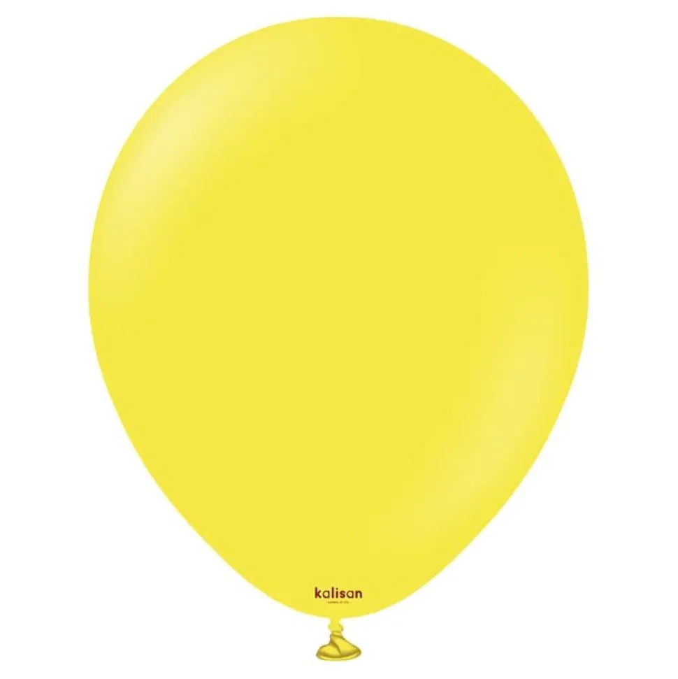 Kalisan Lateksballonger Standard Yellow, 30 cm, 10 stk