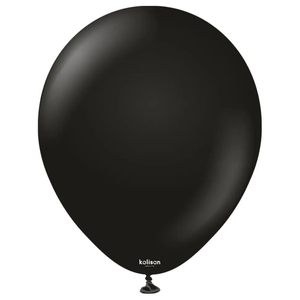 Kalisan Lateksballonger Standard Black, 30 cm, 10 stk