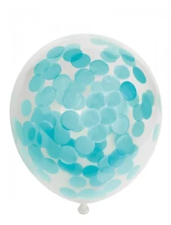 Konfettiballonger Papir Blå, 30 cm, 6 stk