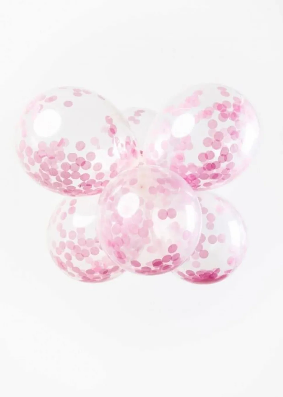 Konfettiballonger Papir Rosa, 30 cm, 6 stk
