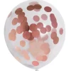 Konfettiballonger Papir Rosegull, 30 cm, 6 stk