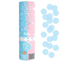 Konfettikanon Gender Reveal Blå 15 cm