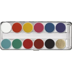 Kryolan Aquacolor Palette FP - 12 farger