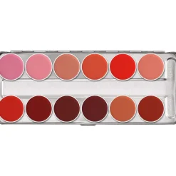 Kryolan Lip Rouge Palett, 12 farger
