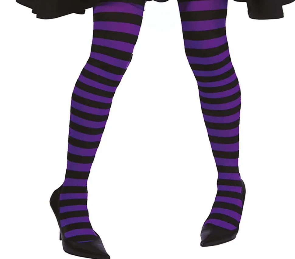 Lilla stripete tights