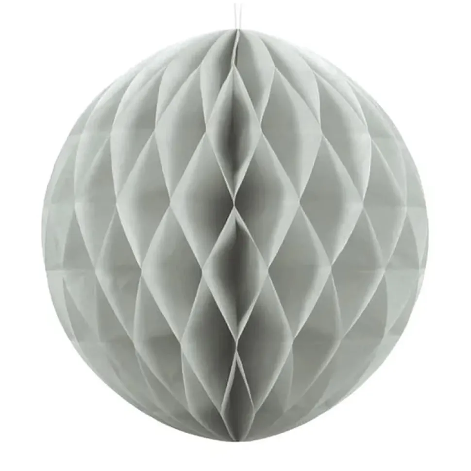 Lysegrå Honeycomb ball, 40cm