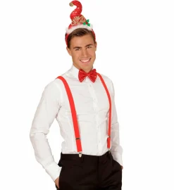 Mini-Nisselue "Merry Christmas" paljetter m/bjelle og sløye, på hårbøyle