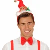 Mini-Nisselue "Merry Christmas" m/bjelle og sløyfe, på hårbøyle