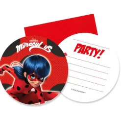 Miraculous Ladybug Invitasjoner, 6 stk
