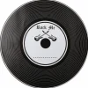 Musikk vinyl bordmatte 34cm sort, 6stk