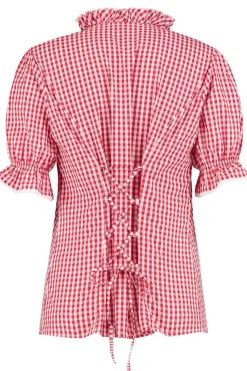 Oktoberfest Bluse Rød og Hvit