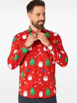 OppoSuit juleskjorte Festivity rød