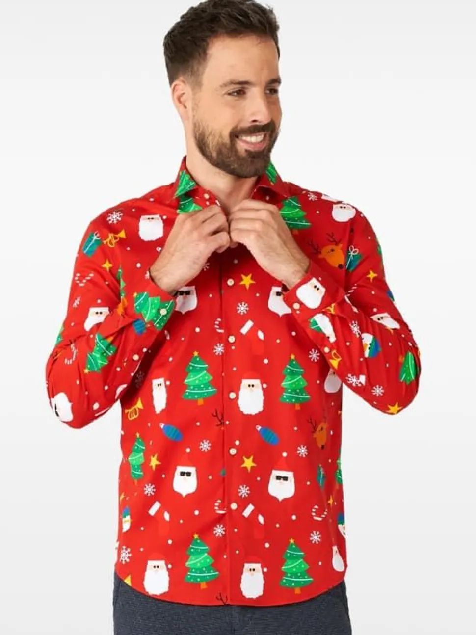 OppoSuit juleskjorte Festivity rød