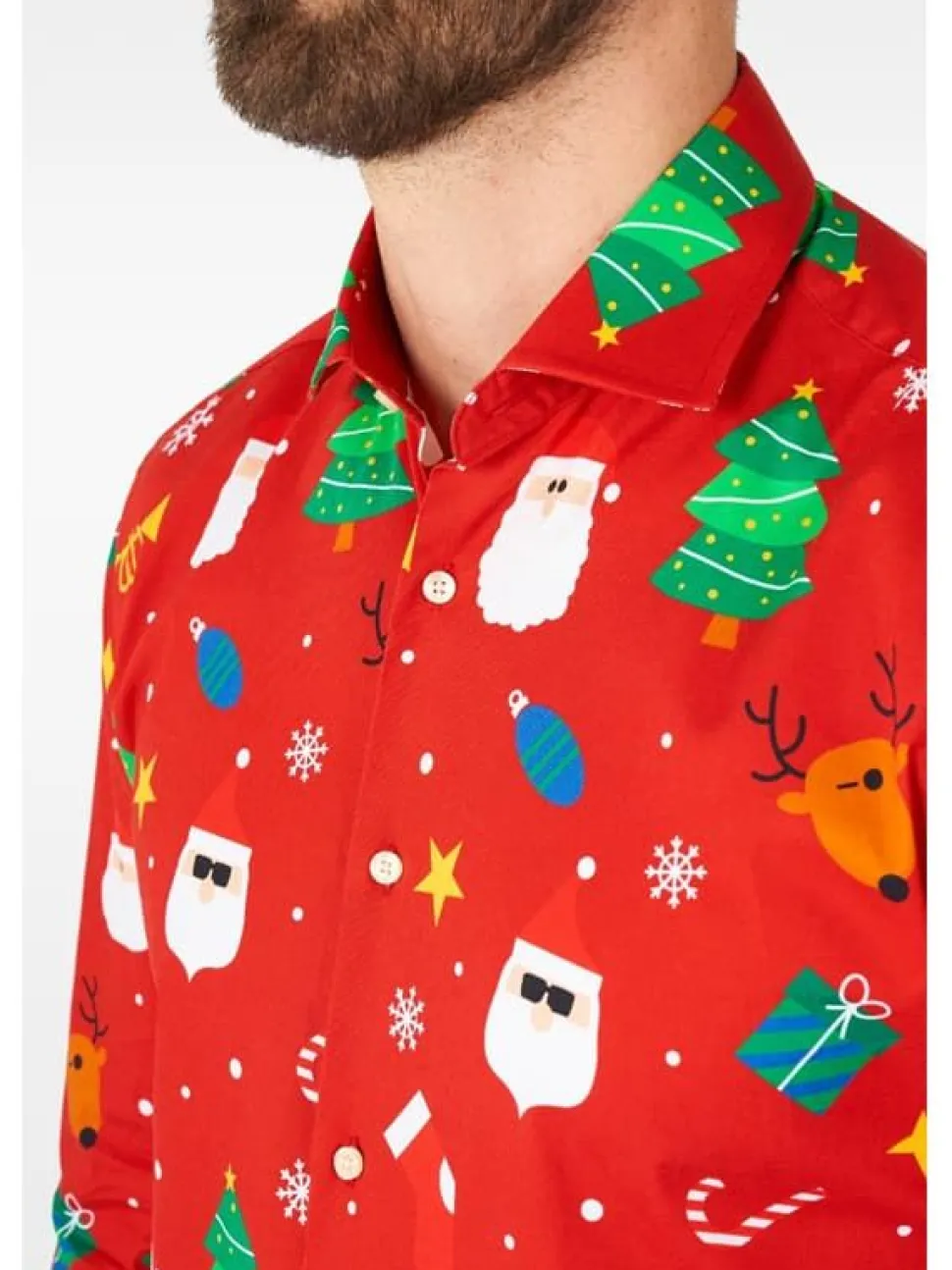 OppoSuit juleskjorte Festivity rød