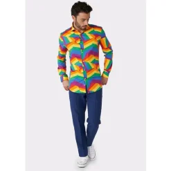 OppoSuit Zig Zag Regnbue skjorte