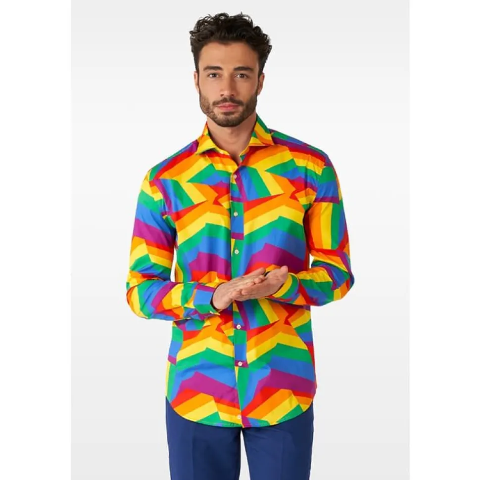 OppoSuit Zig Zag Regnbue skjorte