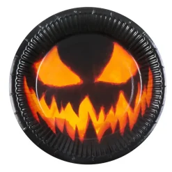 Papptallerkener skummelt gresskar 23cm 16pk