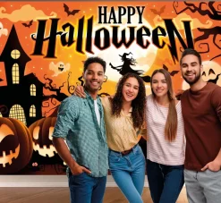 Party Bakgrunn Happy Halloween, Stoff 220x150 cm