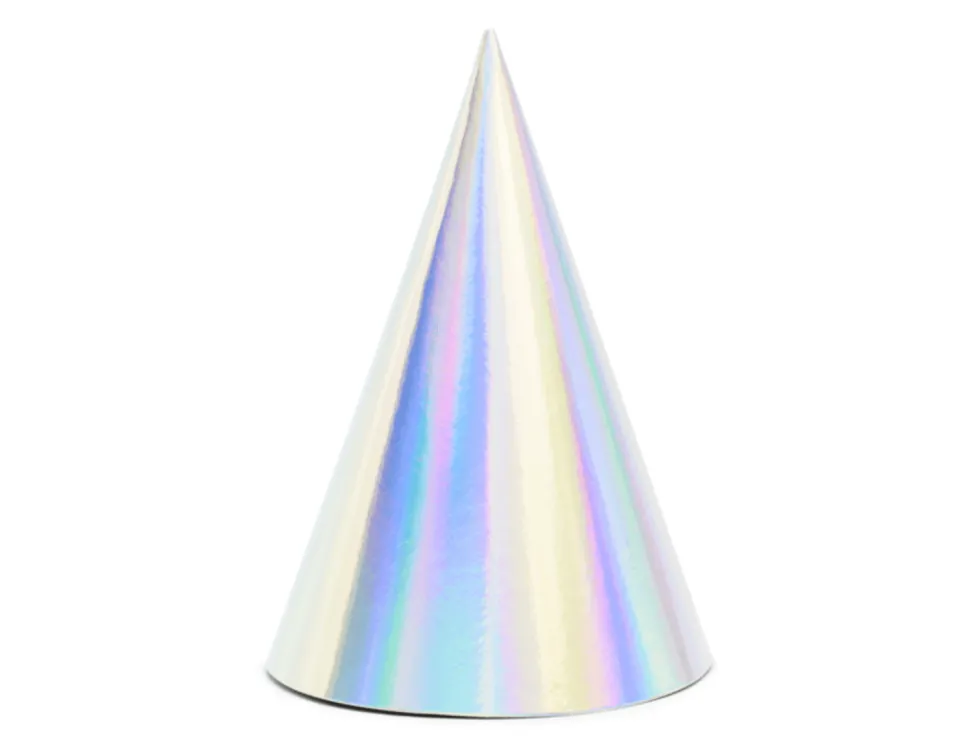Partyhatter Iridescent, 6 stk