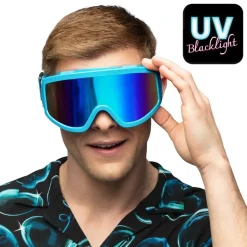Party Slalombriller Neon blå UV
