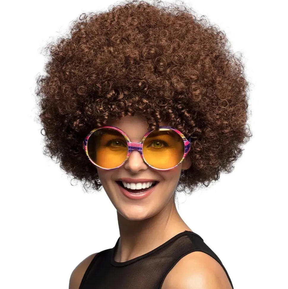 Parykk Afro Brun