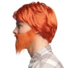Parykk Dude Orange, med Skjegg