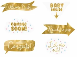 Photo Props Baby Shower, 6 stk, DIY