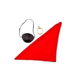 Piratsett med Bandana, Øyelapp og Ørering